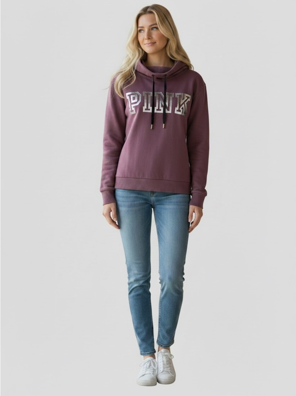 PINK by Victoria's Secret Plum Cowl Neck Pullover Excellent Condition Sz Med